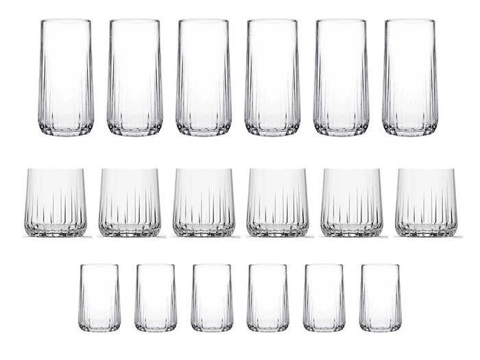Hermia Nova 18 Juego de vasos de 18 piezas transparente